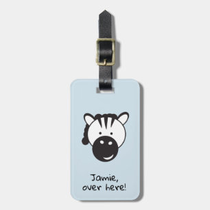 Schattigee Zebra Hier Gepersonaliseerd Bagagelabel