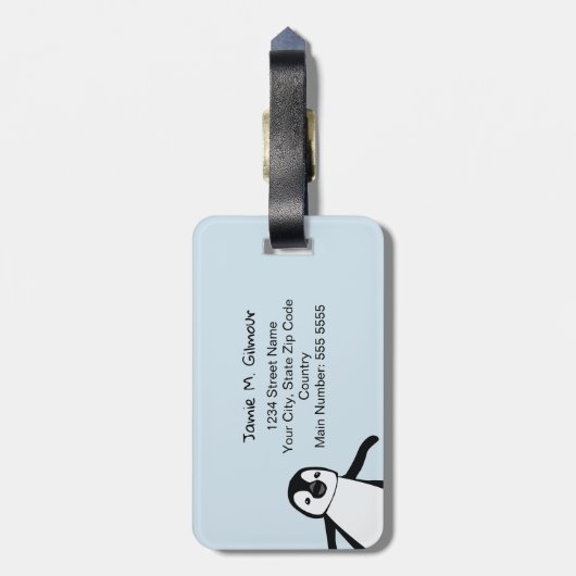 Schattigee Zebra | Hier | Gepersonaliseerd Bagagelabel (Achterkant verticaal)