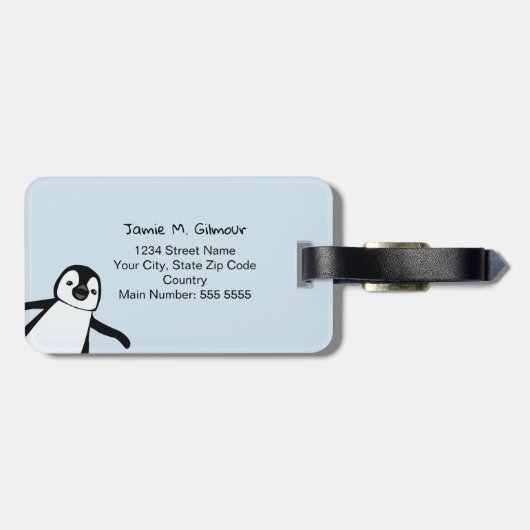 Schattigee Zebra | Hier | Gepersonaliseerd Bagagelabel (Achterkant horizontaal)