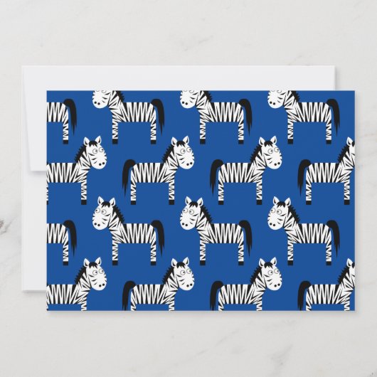 Schattigee Zebra Kinder 1e verjaardagsfeestuitnodi Kaart (Achterkant)