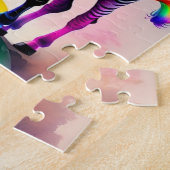 Schattigee Zebra met regenboogkleuren, Zebra Legpuzzel (Zijkant)