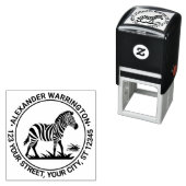 Schattigee Zebra-naam Retouradres Zelfinktende Stempel (In situ)