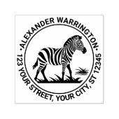 Schattigee Zebra-naam Retouradres Zelfinktende Stempel (Design)