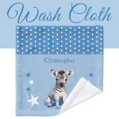 Schattigee zebra Naam toevoegen Polka Dots Stars B Washandje