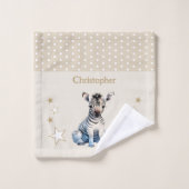 Schattigee zebra Naam toevoegen Polka Dots Stars B Washandje (Wasdoekje)
