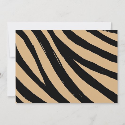 Schattigee Zebra Natural Baige Baby shower Uitnodi Kaart (Achterkant)