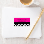 Schattigee Zebra Print Aangepaste Hot Pink Adresla Etiket (Insitu)