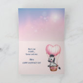 Schattigee Zebra roze hart kleindochter Valentijn Feestdagen Kaart (Binnen)