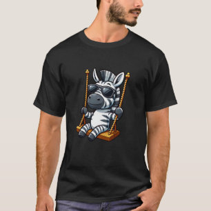 Schattigee zebra swing speeltuin cartoon t-shirt