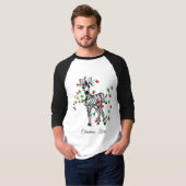 Schattigee zebra tekening rode groene kerstverlich t-shirt (Voorkant volledig)