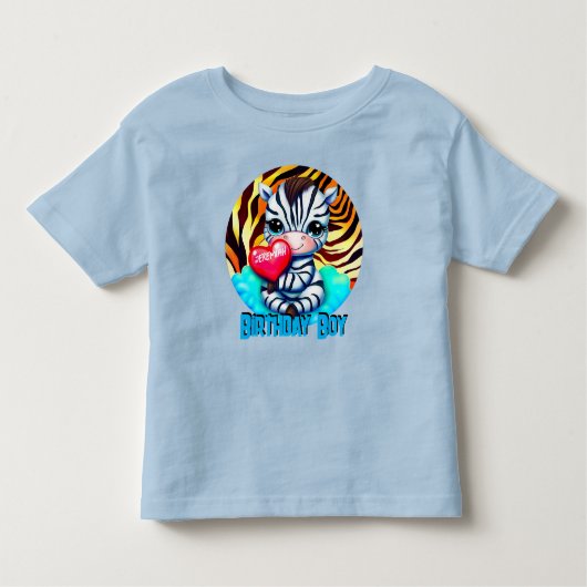 Schattigee Zebra Verjaardagsjongen Kinder Shirts (Voorkant)