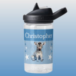 Schattigee zebra Voeg naam toe met sterren kinder  Waterfles<br><div class="desc">CamelBak Eddy® waterfles voor kinderen. Personaliseer met een naam. Deze waterfles heeft een schattige zebra met sterren in de kleuren blauw en wit.</div>