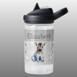 Schattigee zebra Voeg naam toe met sterren kinder  Waterfles<br><div class="desc">CamelBak Eddy® waterfles voor kinderen. Personaliseer met een naam. Deze waterfles heeft een schattige zebra met sterren in de kleuren grijs en wit.</div>