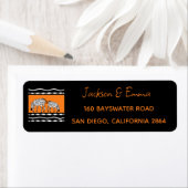 Schattigee zebra's, African Pattern Return-adresla Etiket (Insitu)