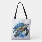 Schattigee Zeeen schildpad, Tote Bag (Achterkant)