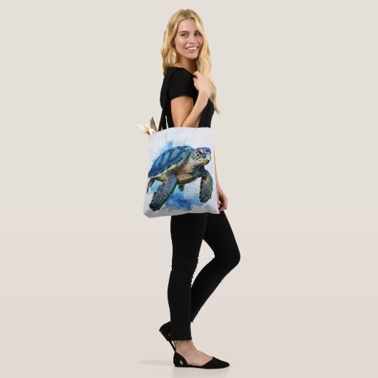 Schattigee Zeeen schildpad, Tote Bag (Op model)