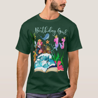 Schattigee zeemeermin 13th Birthday Meisje T-shirt