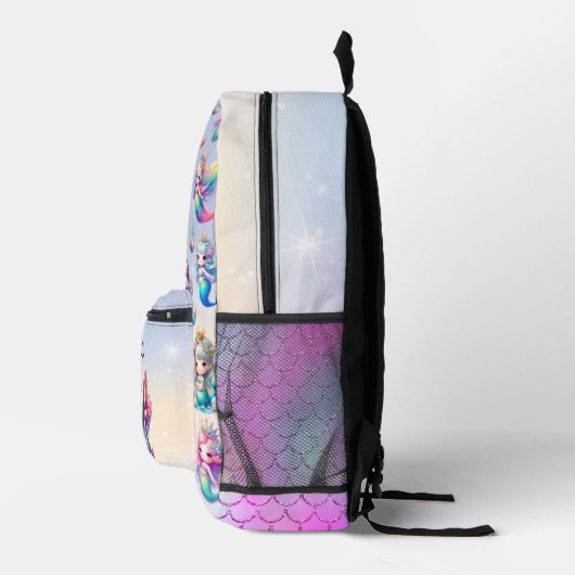 Schattigee zeemeermin 5e klas gepersonaliseerde na bedrukte rugzak (Rechts)