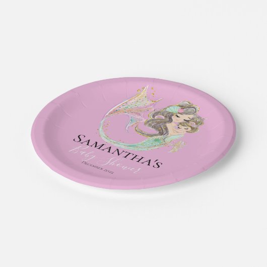 SCHATTIGEE ZEEMEERMIN BABY SHOWER ONDER HET ZEE PAPIEREN BORDJE (Gekanteld)