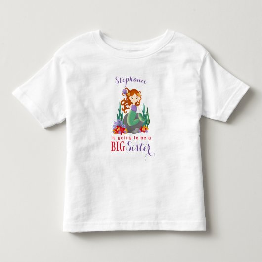 Schattigee zeemeermin Big Sister Kinder Shirts (Voorkant)