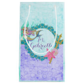 Schattigee Zeemeermin Blauwgroen & Paarse Verjaard Klein Cadeauzakje (Voorkant)
