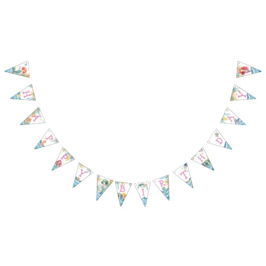 Schattigee zeemeermin Bunting Banner (Alle)