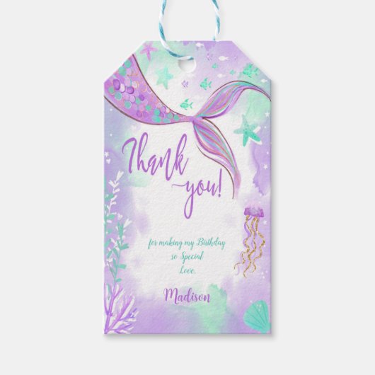 Schattigee zeemeermin cadeau Labels Cadeaulabel (Voorkant)