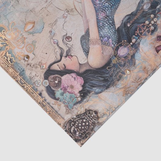 SCHATTIGEE ZEEMEERMIN DECOUPAGE TISSUEPAPIER (Detail)