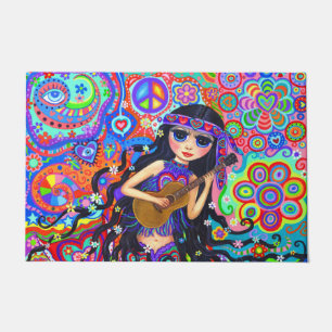 Schattigee Zeemeermin Doll Hippie Chick Gitaar Big Deurmat
