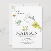 Schattigee Zeemeermin Eenhoorn Faux Gold Verjaarda Kaart (Voorkant)