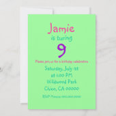 Schattigee zeemeermin en vis verjaardagsfeestuitno kaart (Achterkant)