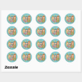 Schattigee Zeemeermin en Vrienden Baby shower Uitn Ronde Sticker (Vel)
