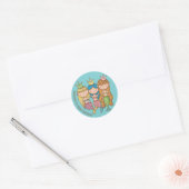 Schattigee Zeemeermin en Vrienden Baby shower Uitn Ronde Sticker (Envelop)
