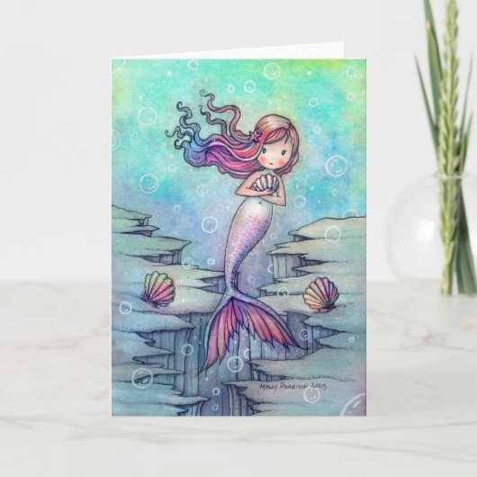 Schattigee Zeemeermin Fantasy Art All Occasion Kaa Kaart (Voorkant)