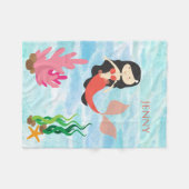 Schattigee zeemeermin gepersonaliseerde fleece bab (Voorkant (Horizontaal))