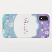 Schattigee Zeemeermin gepersonaliseerde glitter Case-Mate iPhone Case (Achterkant (horizontaal))