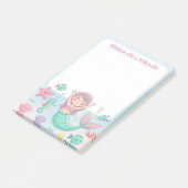 Schattigee zeemeermin gepersonaliseerde mitswa not post-it® notes (Schuin)
