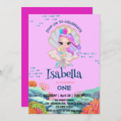 Schattigee Zeemeermin glitterparel Regenboog Verja Kaart (Voorkant / Achterkant)