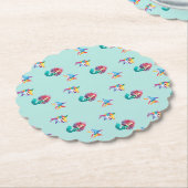 Schattigee Zeemeermin haai regenboog kleurrijke ve Kartonnen Onderzetters (Gekanteld)