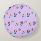 Schattigee Zeemeermin haai regenboog kleurrijke ve Rond Kussen (Achterkant)