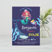 Schattigee Zeemeermin haai Walvis kleurrijke verja Kaart (Staand voorkant)