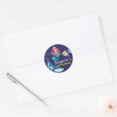 Schattigee Zeemeermin haai Walvis kleurrijke verja Ronde Sticker (Envelop)