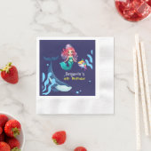 Schattigee Zeemeermin haai Walvis regenboog kleurr Servet (Insitu)