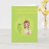 Schattigee zeemeermin in het groen kaart (Gele Bloem)