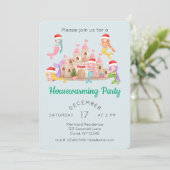 Schattigee zeemeermin kerstfeest kaart (Staand voorkant)