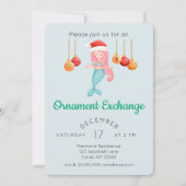 Schattigee zeemeermin kerstversiering uitwisseling kaart (Voorkant)