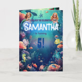 Schattigee zeemeermin Kind verjaardagsfeestje uitn (Voorkant)