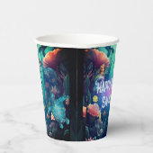 Schattigee zeemeermin Kind verjaardagsfeestje uitn Papieren Bekers (Rechts)