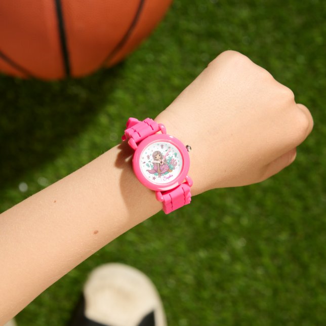 Schattigee zeemeermin Kinder horloge (Pols)