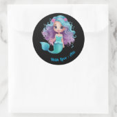 Schattigee zeemeermin kinder naamlabels ronde sticker (Tas)